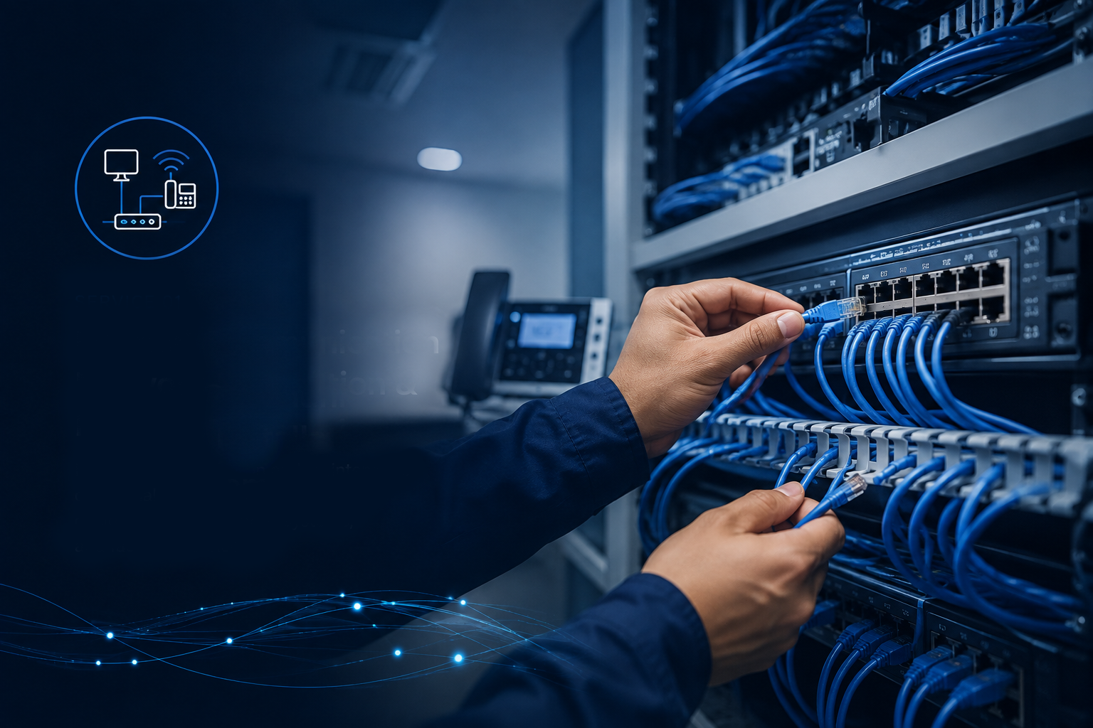 Internal communication network installation and maintenance